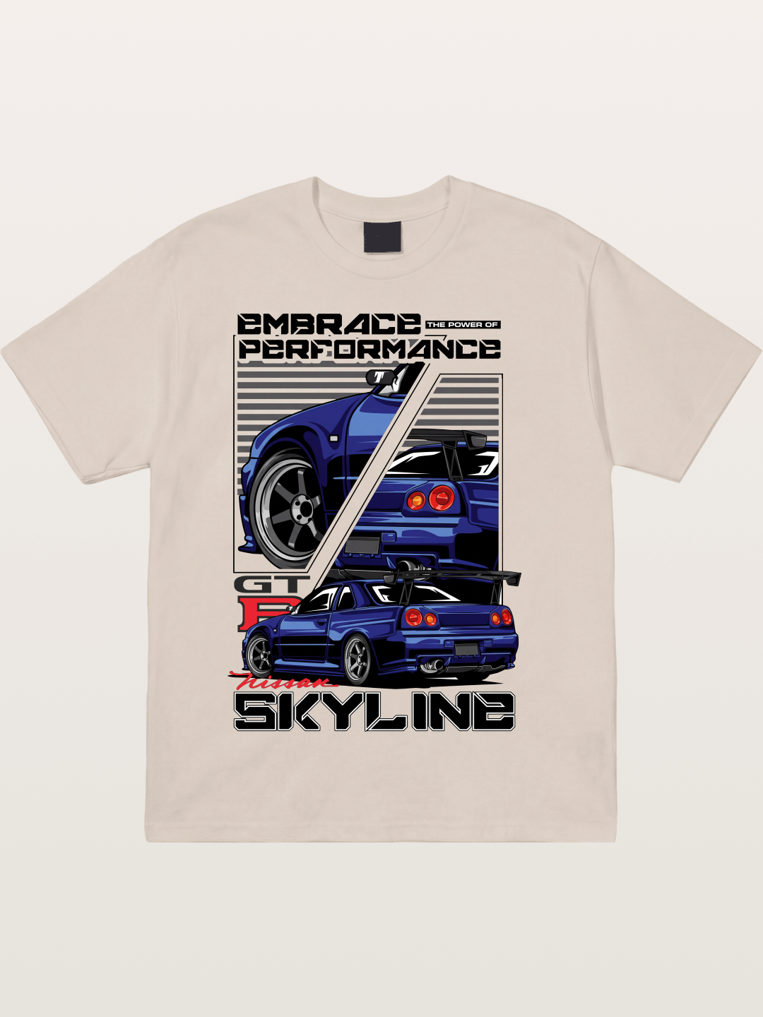 Nissan Skyline GT-R R34 Split View Cotton T-shirt