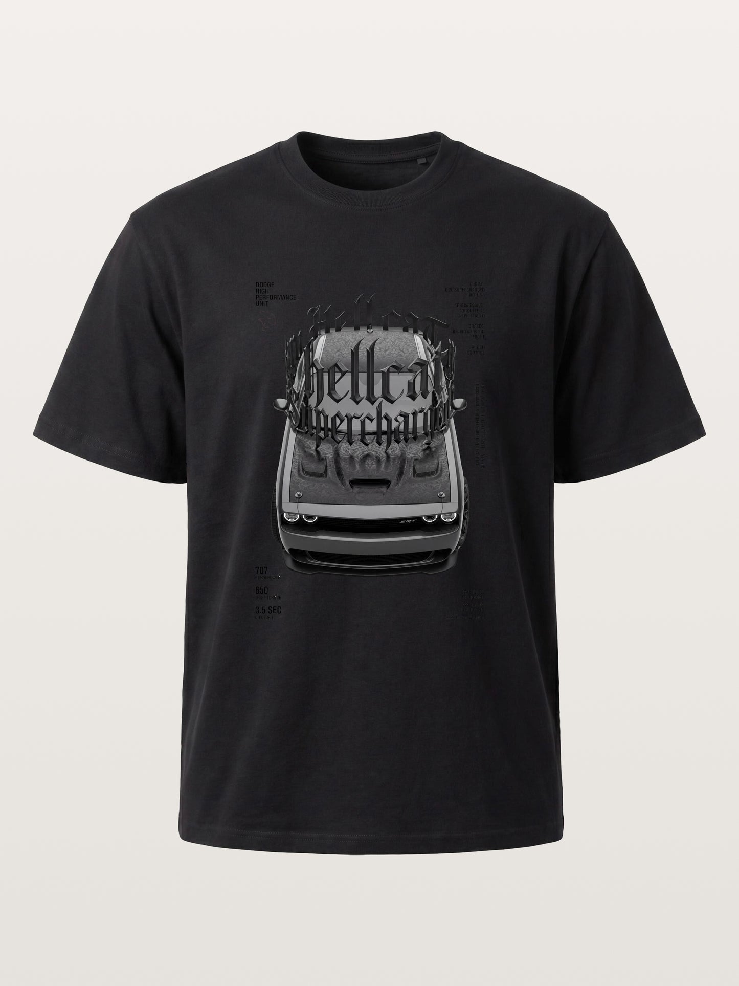 Gothic Hellcat Front View Print Cotton T-shirt