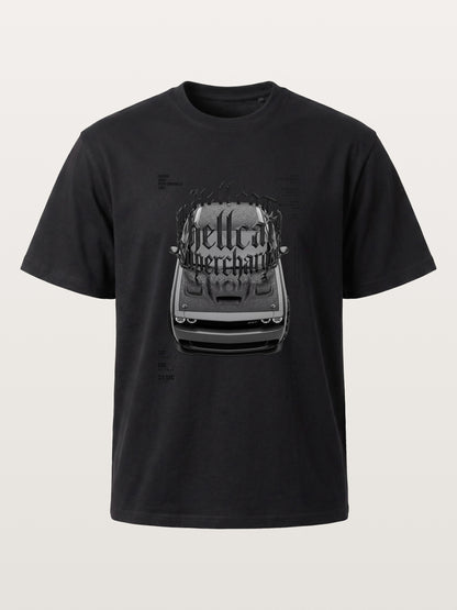 Gothic Hellcat Front View Print Cotton T-shirt