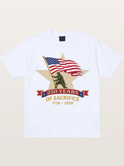 250 Years of Sacrifice Soldier Flag Gildan T-shirt