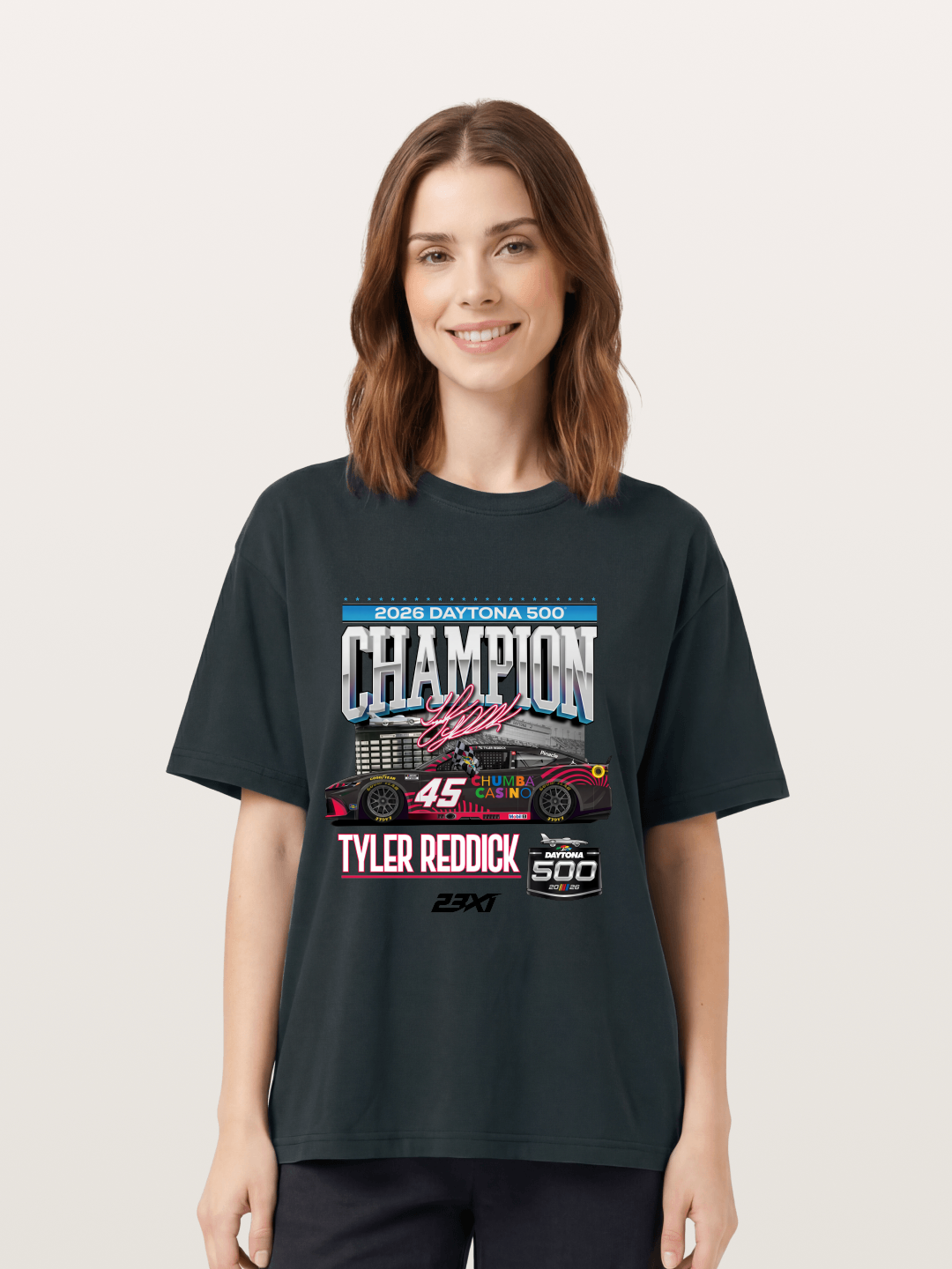 Tyler Reddick Daytona 500 Champion Print Gildan T-shirt