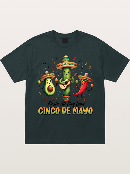 Mexican Fiesta Cartoon Characters Gildan T-shirt