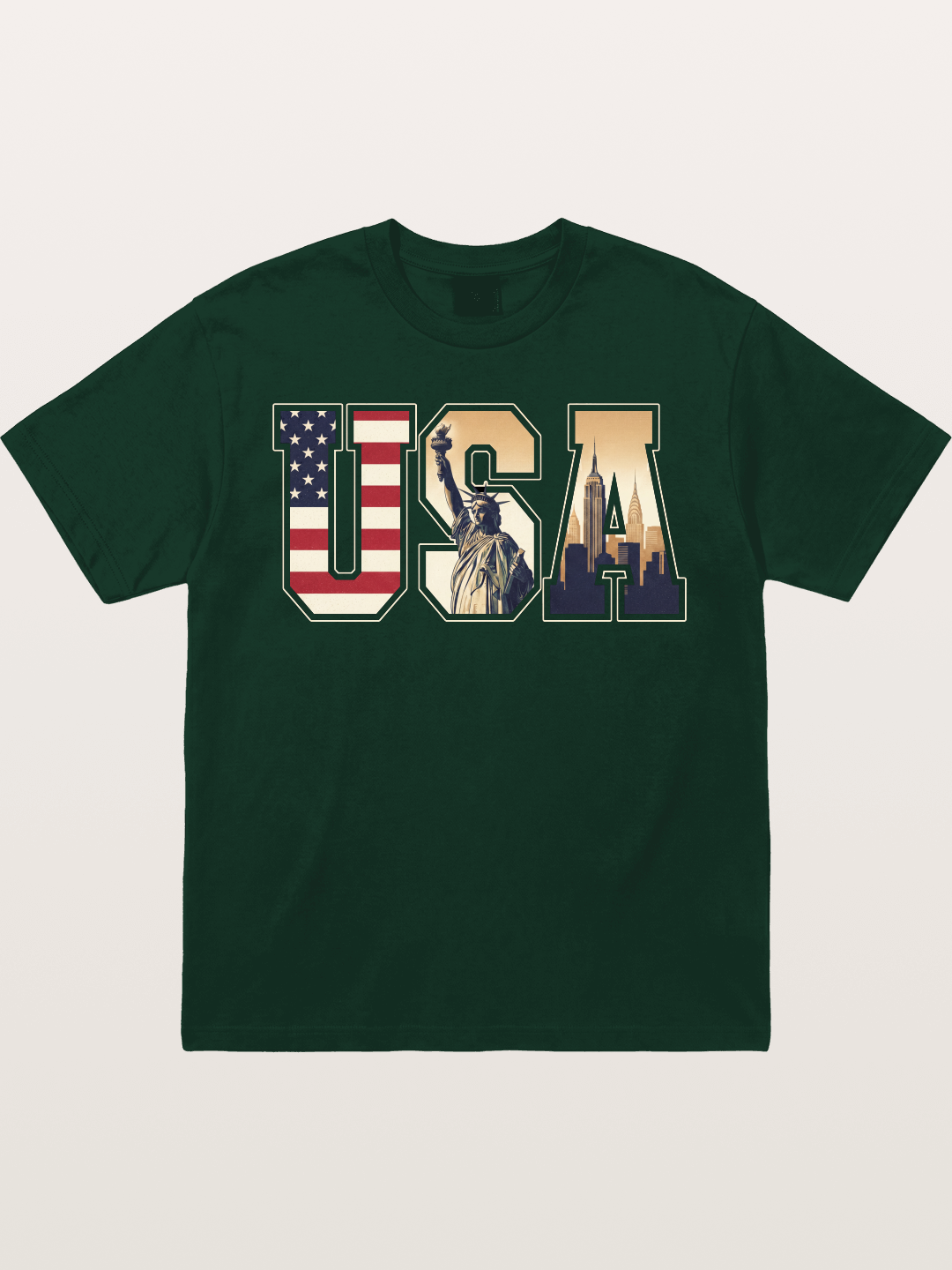 USA Letters Liberty City Skyline Gildan T-shirt