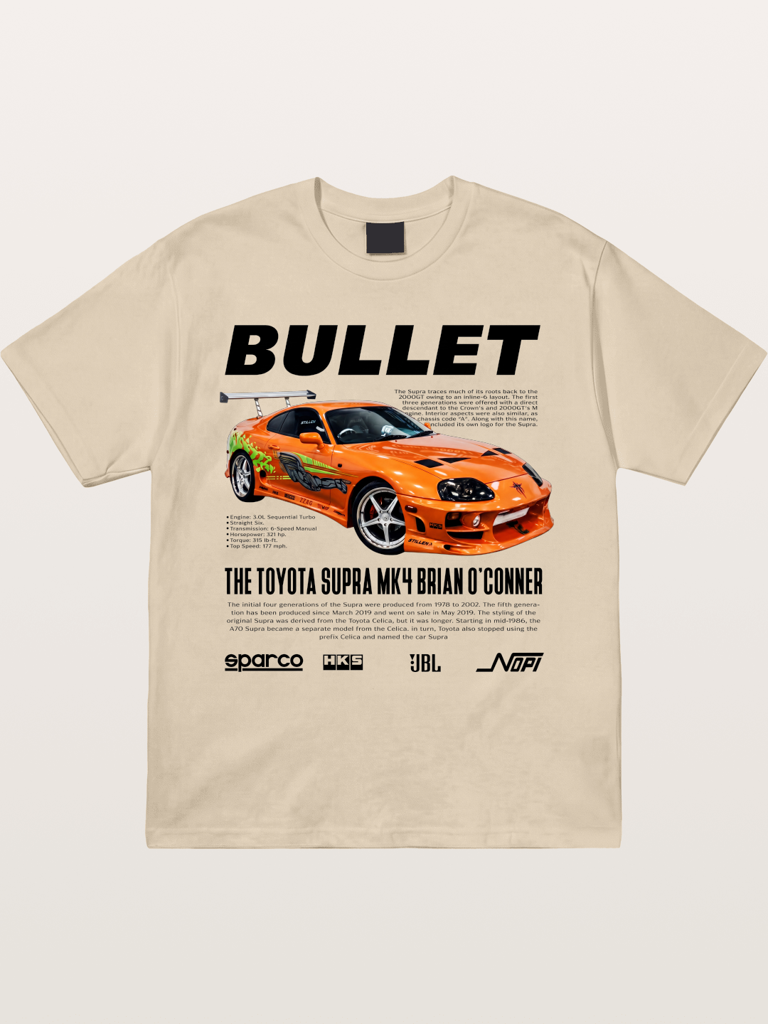 Toyota Supra Fast Furious Print Gildan T-shirt