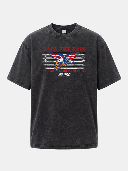 San Diego NASCAR Eagle Patriotic Theme Washed T-shirt