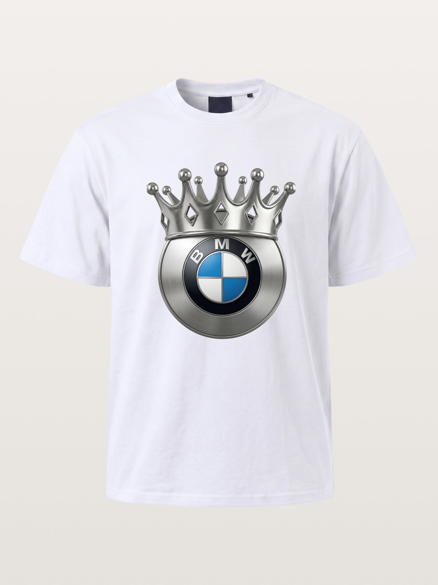 Crowned BMW Logo Metal Art Cotton T-shirt