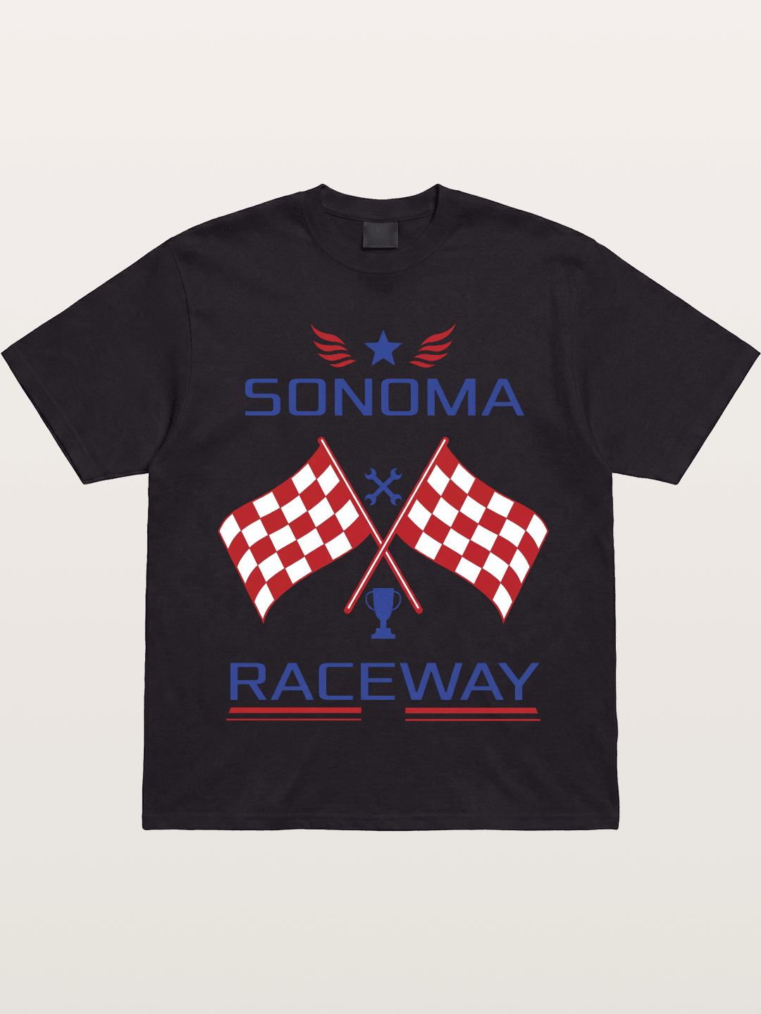 Sonoma Raceway Checkered Flag Crest Gildan T-shirt
