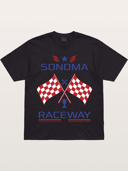 Sonoma Raceway Checkered Flag Crest Gildan T-shirt