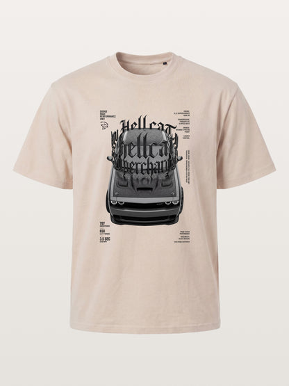 Gothic Hellcat Front View Print Cotton T-shirt