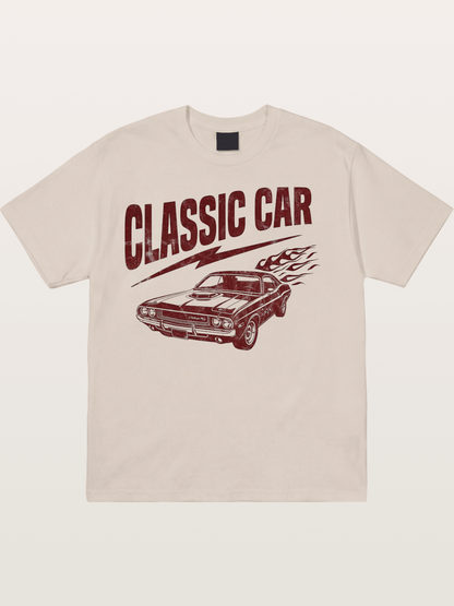 Classic Car Run Cotton T-shirt