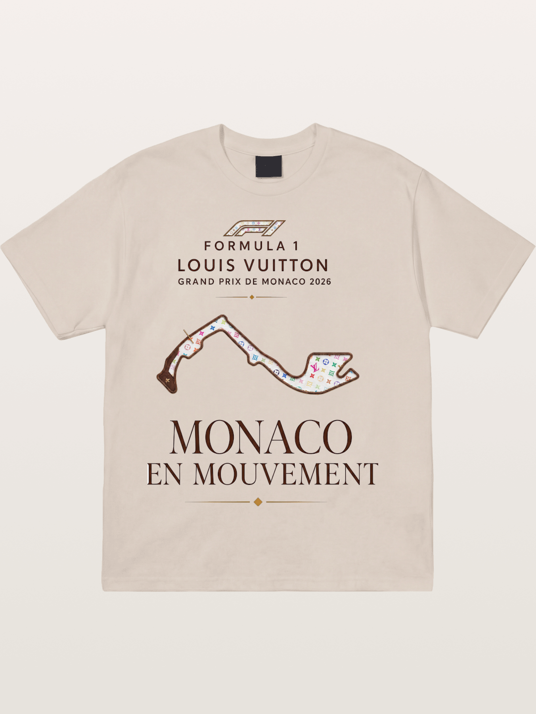 LV x F1 Monaco Track Art Cotton T-shirt