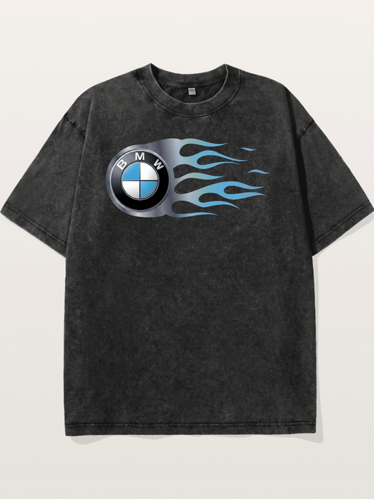 BMW Roundel With Blue Flame Washed T-shirt
