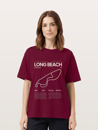 Long Beach GP Circuit Map Gildan T-shirt