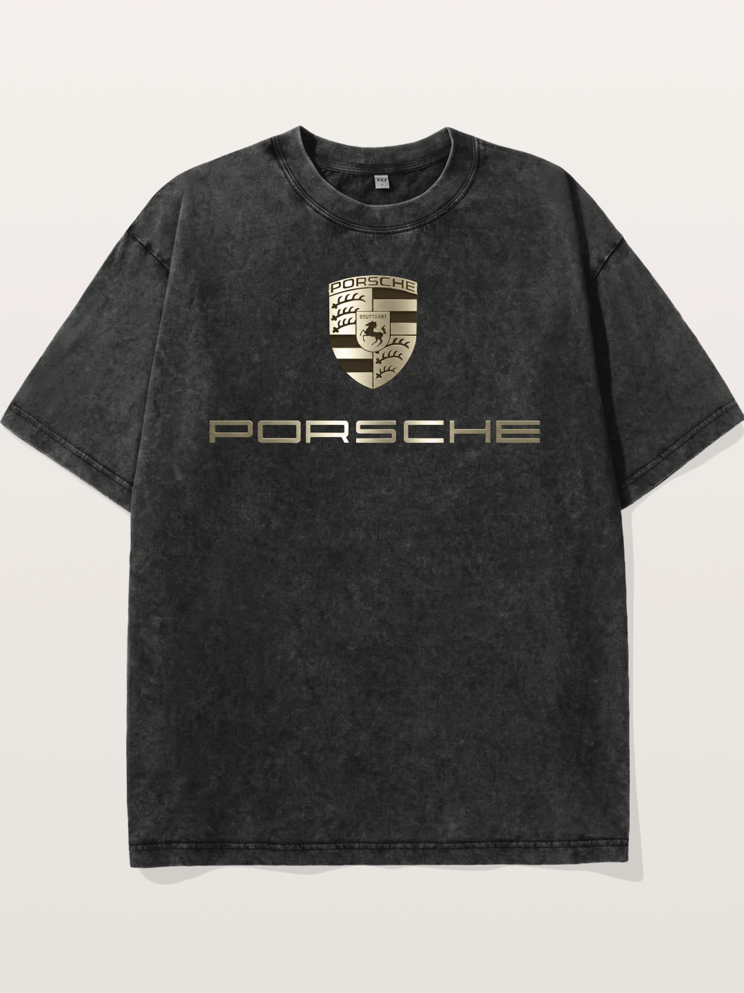 Metallic Porsche Shield Logo Washed T-shirt