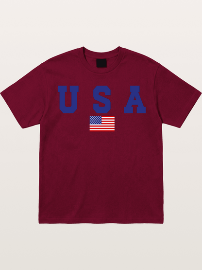 USA Letters With American Flag Gildan T-shirt
