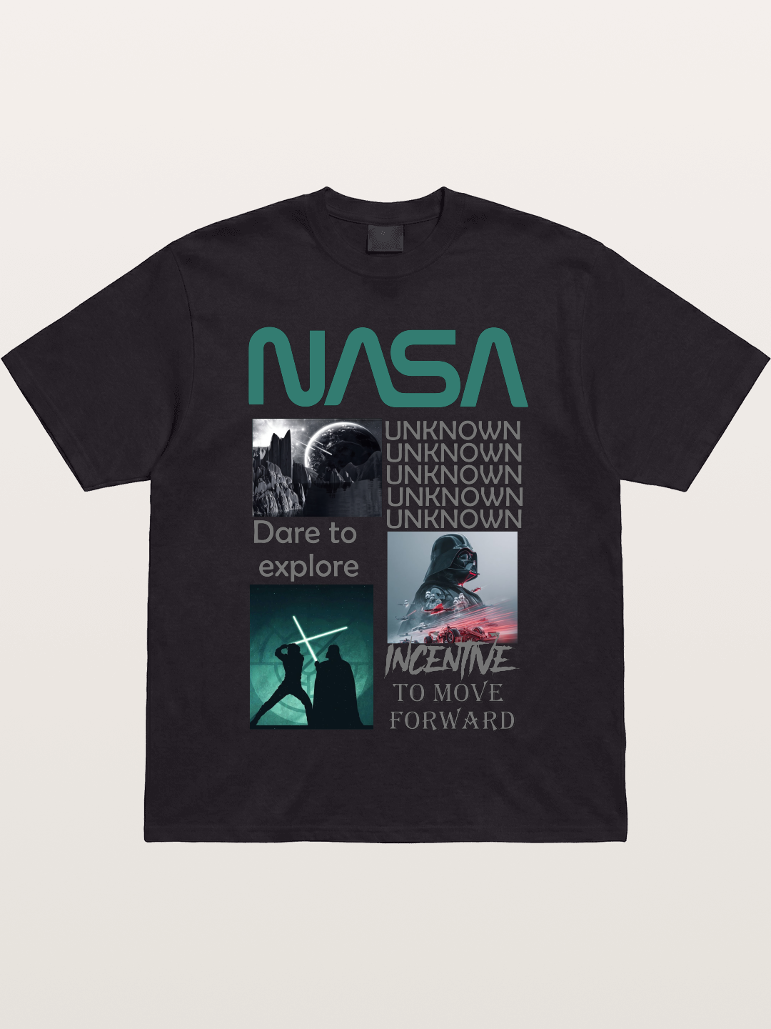 Space Sci-Fi NASA Star Wars Collage Gildan T-shirt