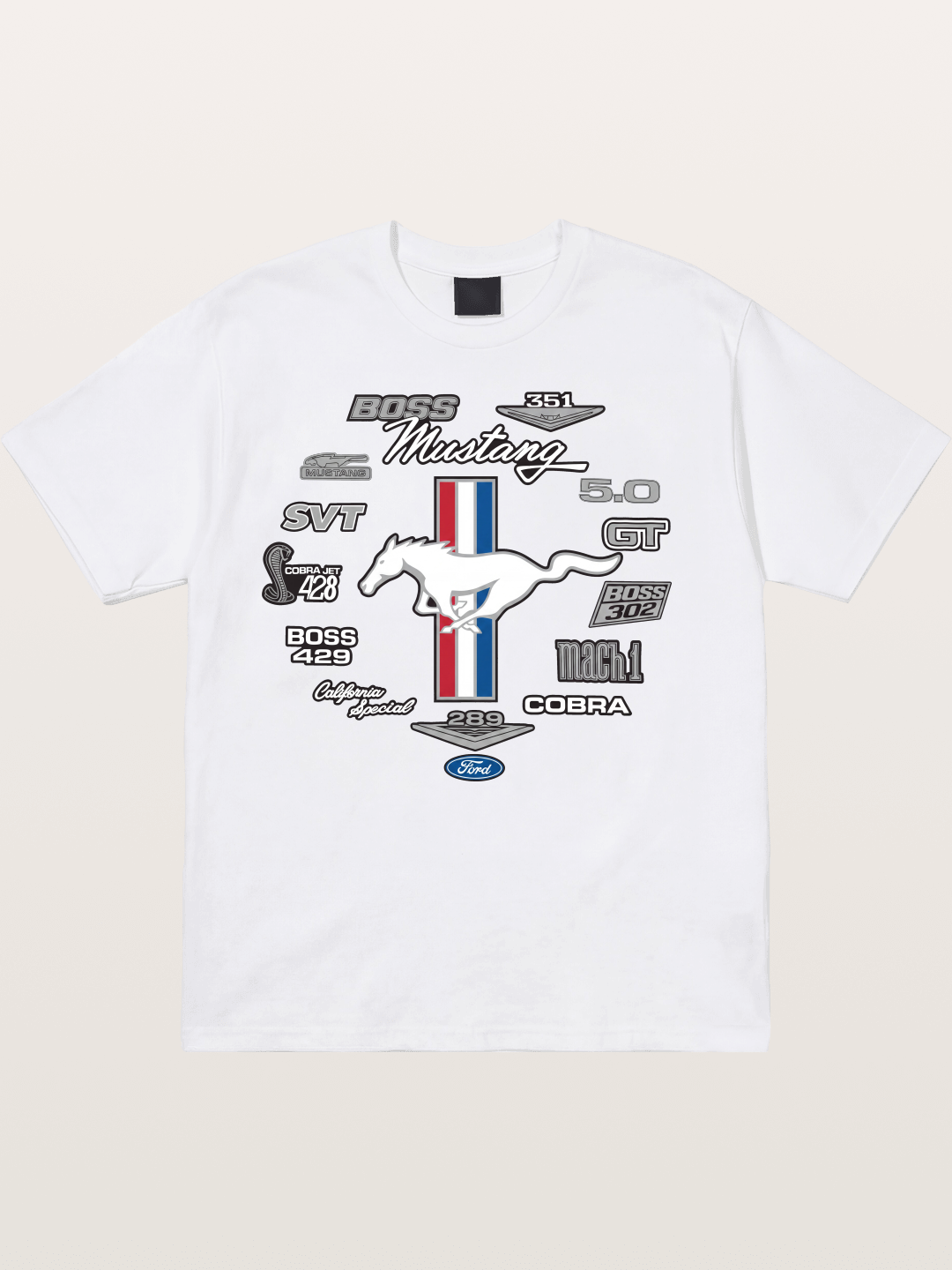 Ford Mustang Generations Badge Collection Cotton T-shirt