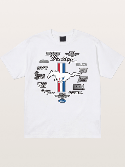 Ford Mustang Generations Badge Collection Cotton T-shirt