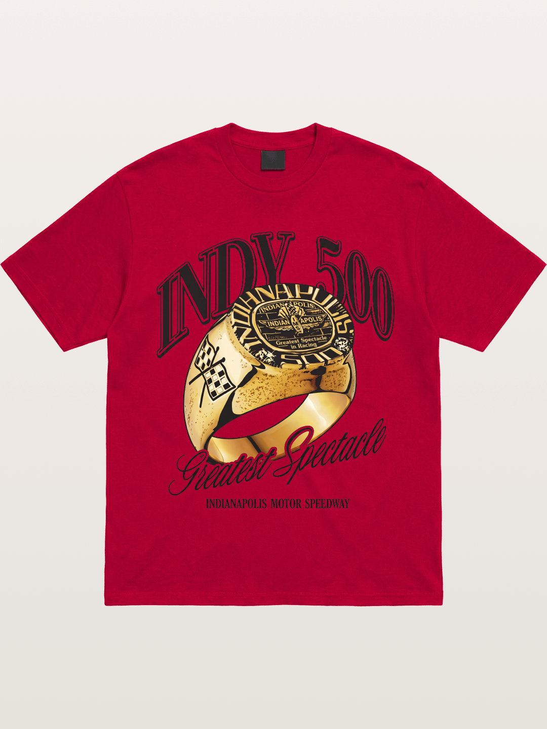 Indy 500 Gold Championship Ring Gildan T-shirt
