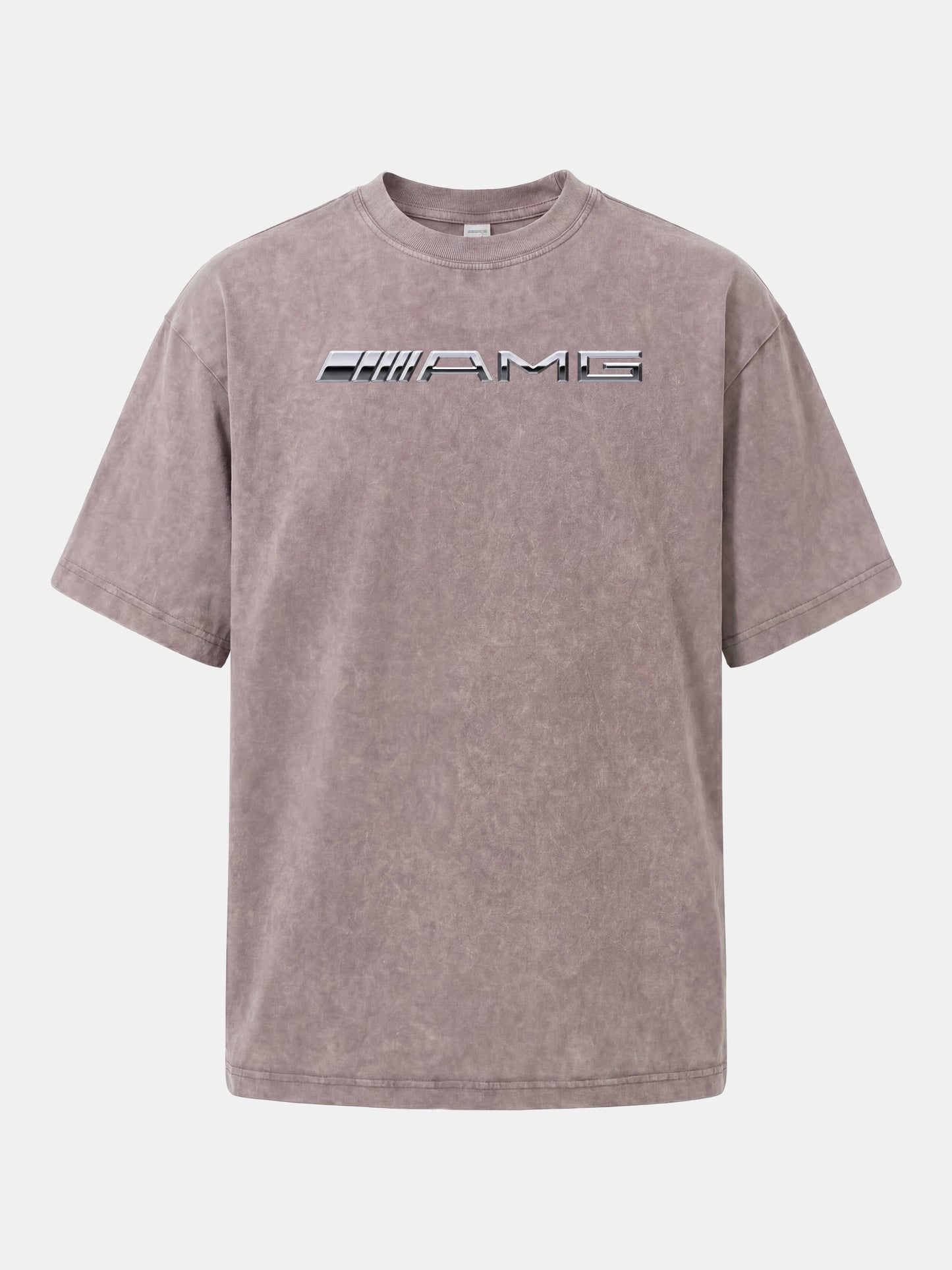 Metallic Finish AMG Three Strip Emblem Washed T-shirt
