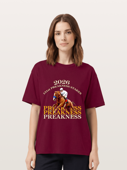 151st Preakness Jockey on Chestnut Horse Gildan T-shirt