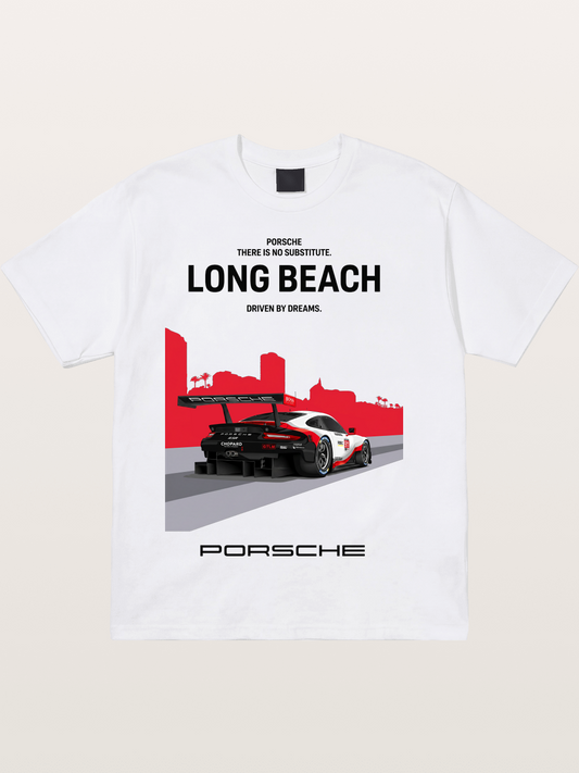 Long Beach Race Porsche Poster Cotton T-shirt