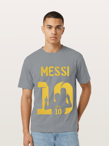 Messi No.10 Gold Silhouette Gildan T-shirt
