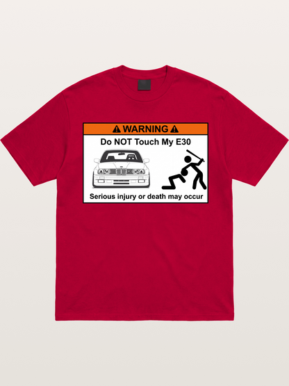 E30 Warning Sticker Print Gildan T-shirt