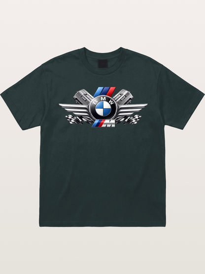 BMW Engine & Logo Wing Design Gildan T-shirt