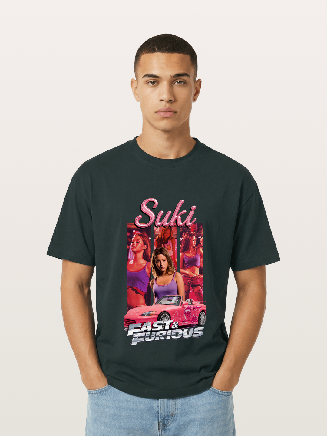 Fast & Furious Pink Crew Gildan T-shirt
