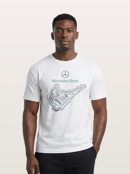 Mercedes Benz Circuit Track Graphic Cotton T-shirt