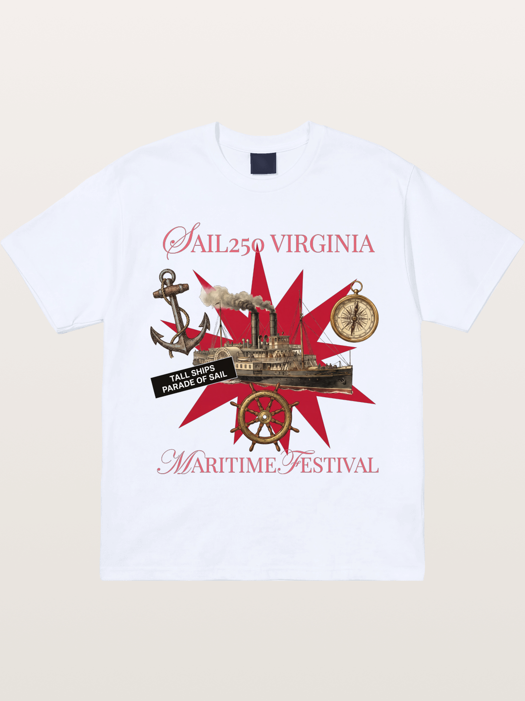 Red Star Tall Ship Festival Art Gildan T-shirt