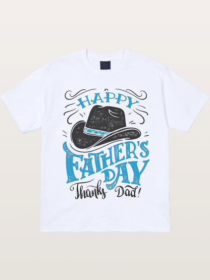 Happy Father's Day Cowboy Hat Gildan T-shirt