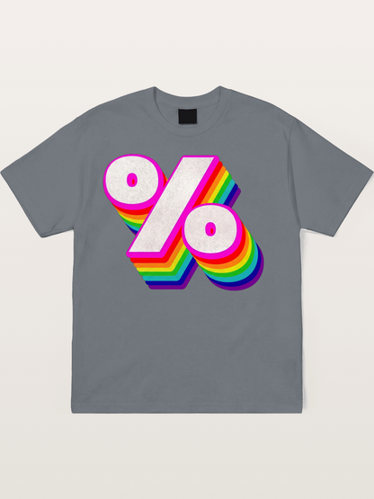 Rainbow Stacked Percent Symbol Pride Cotton T-shirt