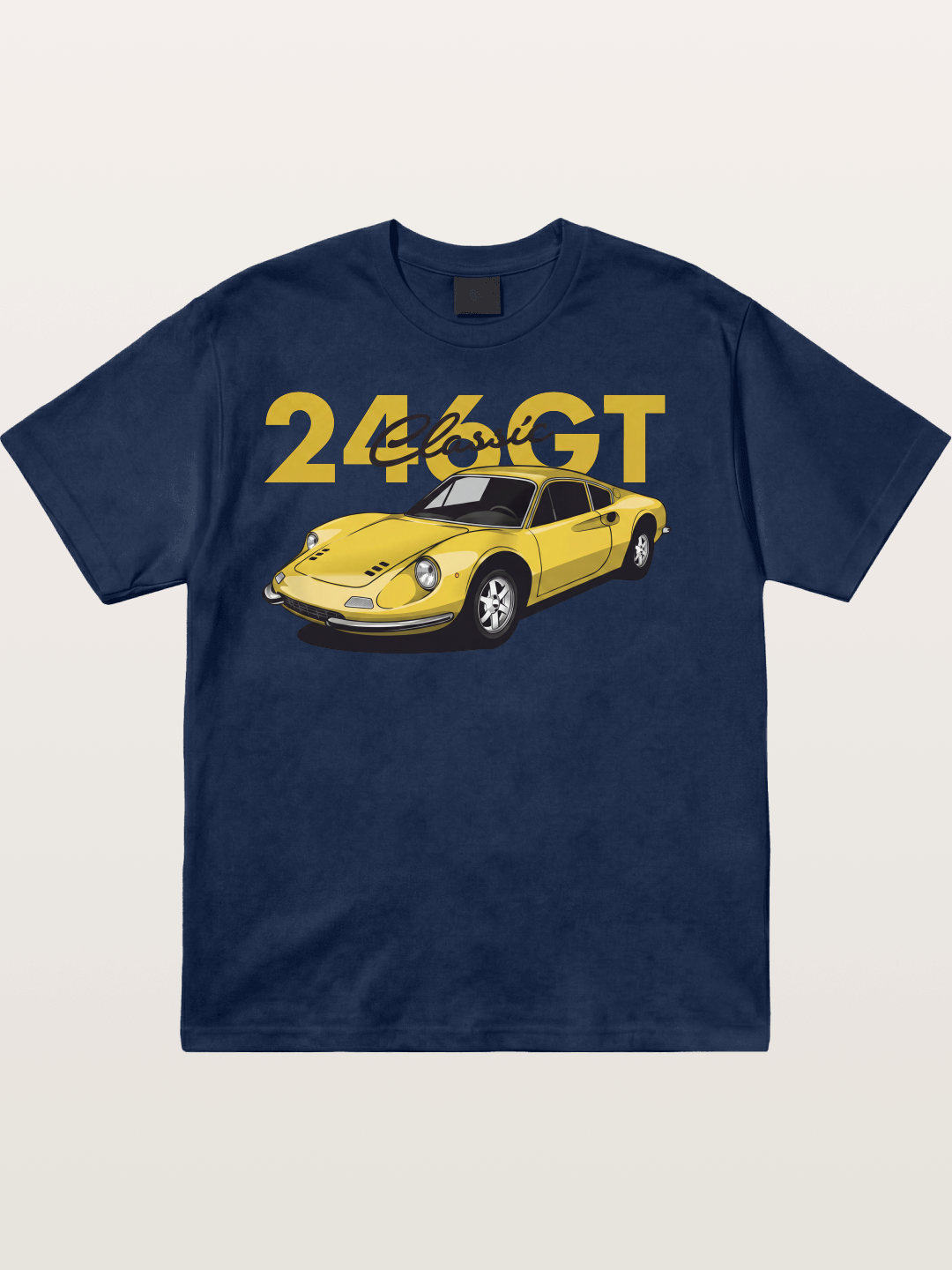 Ferrari 246 GT Classic Yellow Cotton T-shirt