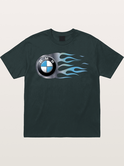 BMW Roundel With Blue Flame Gildan T-shirt