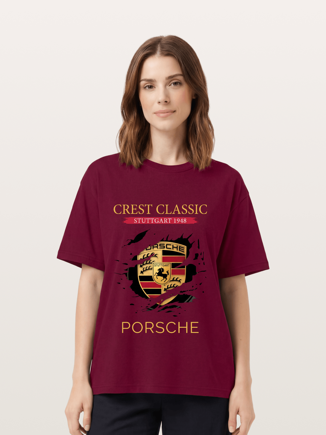 Porsche Stuttgart Tear Logo Gildan T-shirt