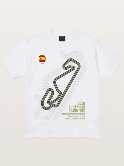 Spanish F1 Catalunya Circuit Layout Cotton T-shirt