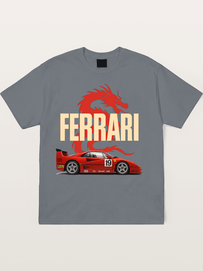 Ferrari F40 Red Dragon Theme Cotton T-shirt