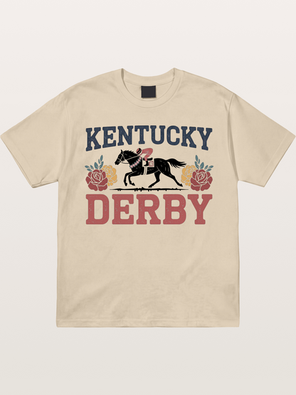 Kentucky Derby Rose Horse Poster Gildan T-shirt