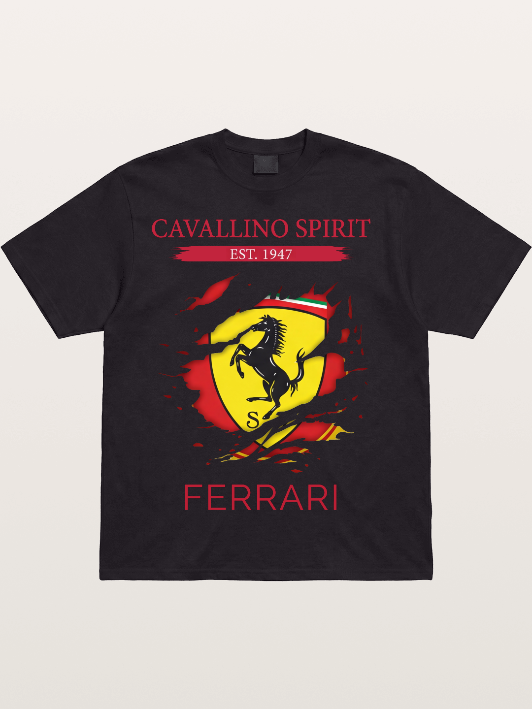 Ferrari 1947 Tear Logo Cotton T-shirt