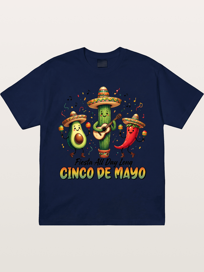 Mexican Fiesta Cartoon Characters Gildan T-shirt