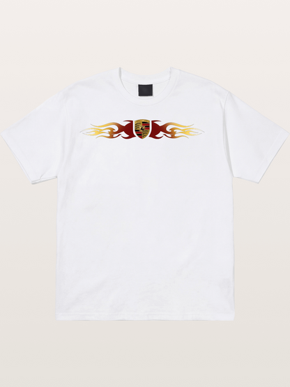 Porsche Crest Flame Stripe Cotton T-shirt