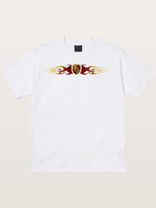 Porsche Crest Flame Stripe Cotton T-shirt
