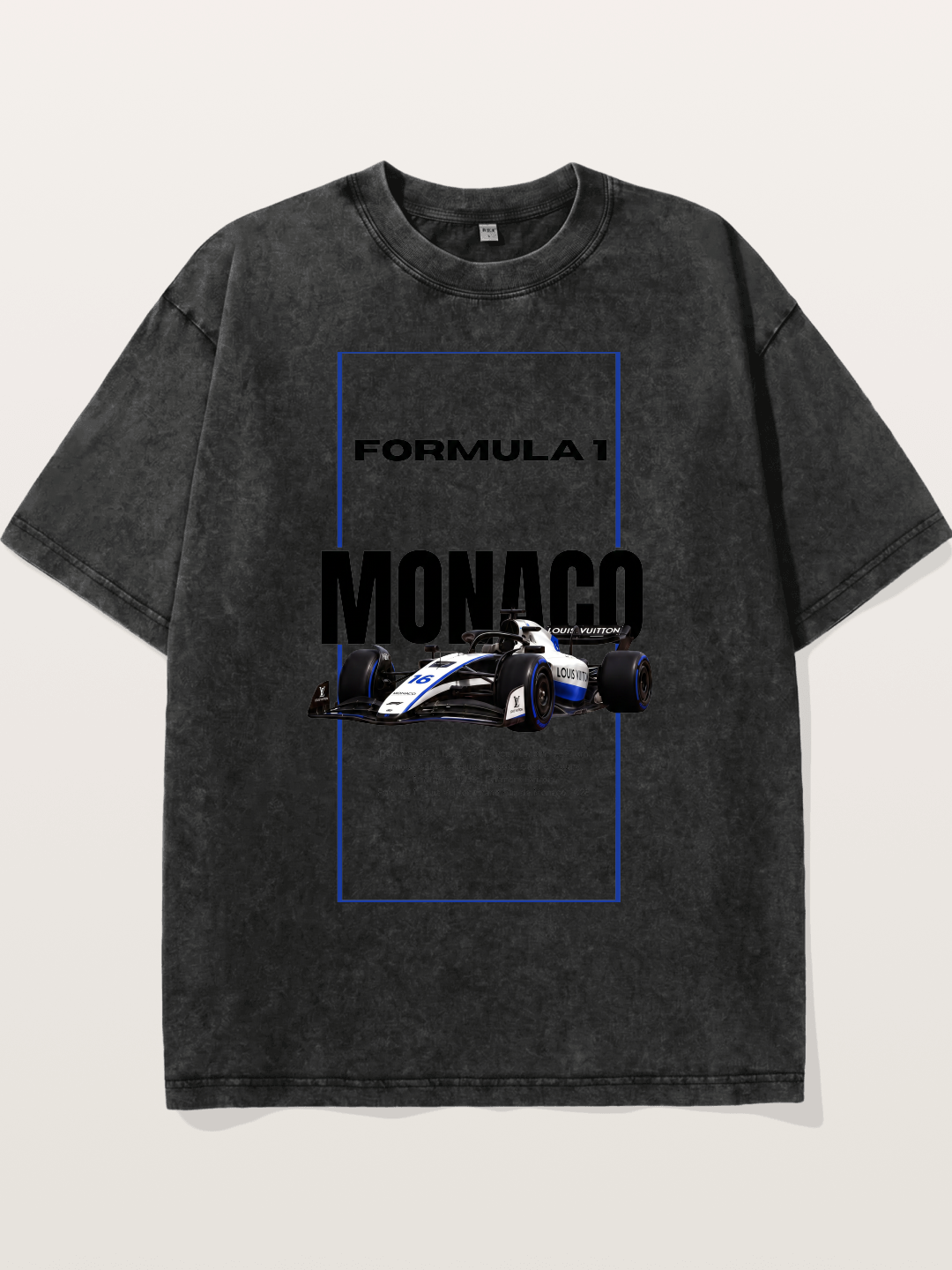 Monaco F1 LV Blue Border Print Washed T-shirt