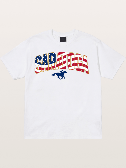 Saratoga Horse Racing American Colors Cotton T-shirt