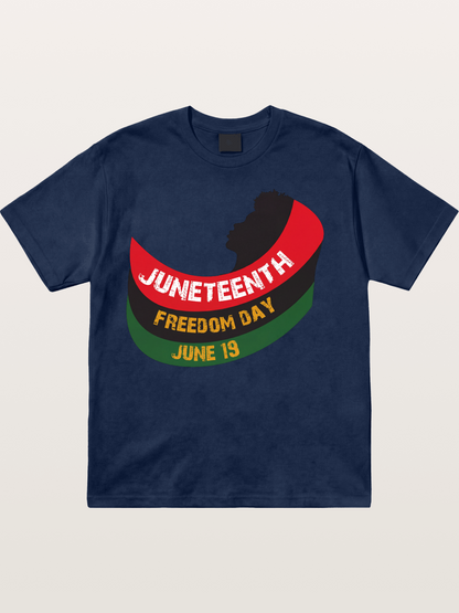 Juneteenth Freedom Day Silhouette Cotton T-shirt