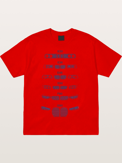 BMW Headlight Generations Print Cotton T-shirt