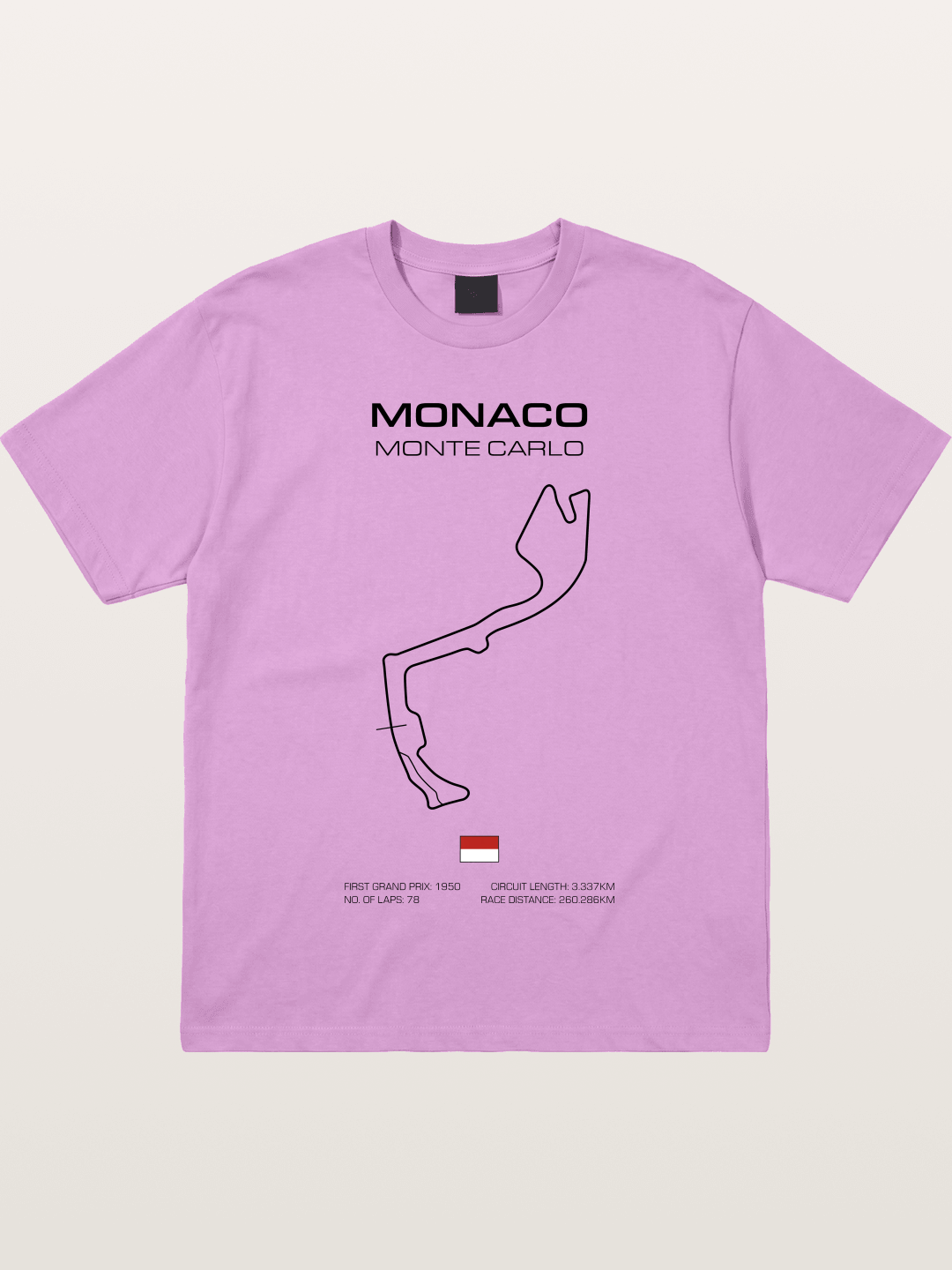 Monaco Circuit Minimal Line With Flag Gildan T-shirt
