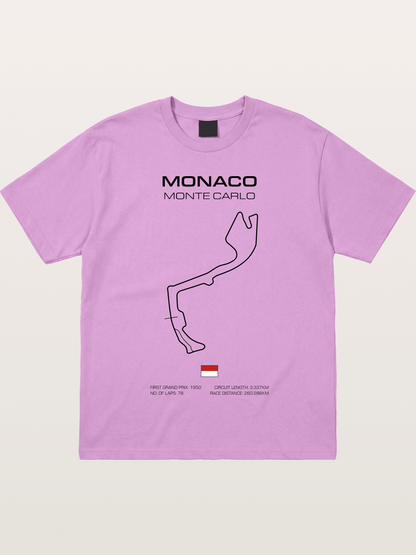 Monaco Circuit Minimal Line With Flag Gildan T-shirt